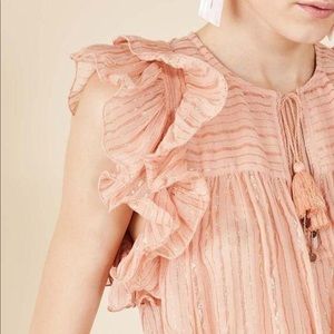 Ulla Johnson Cora Blush Metallic Top Size 2